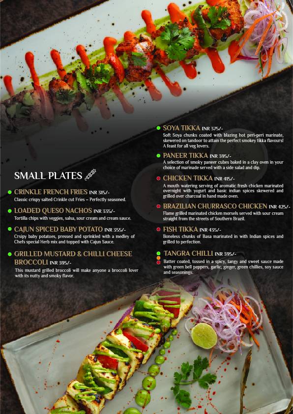 VYANA - World Cuisine Mocktails Al Fresco Rooftop Dining menu