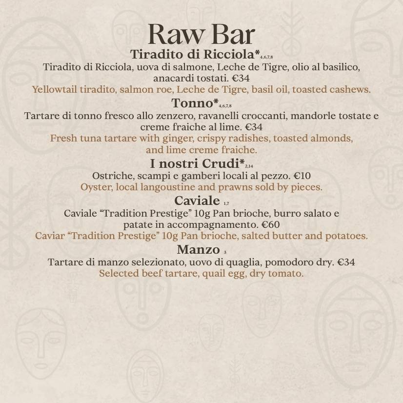 Menu di Vesper Beach Club 