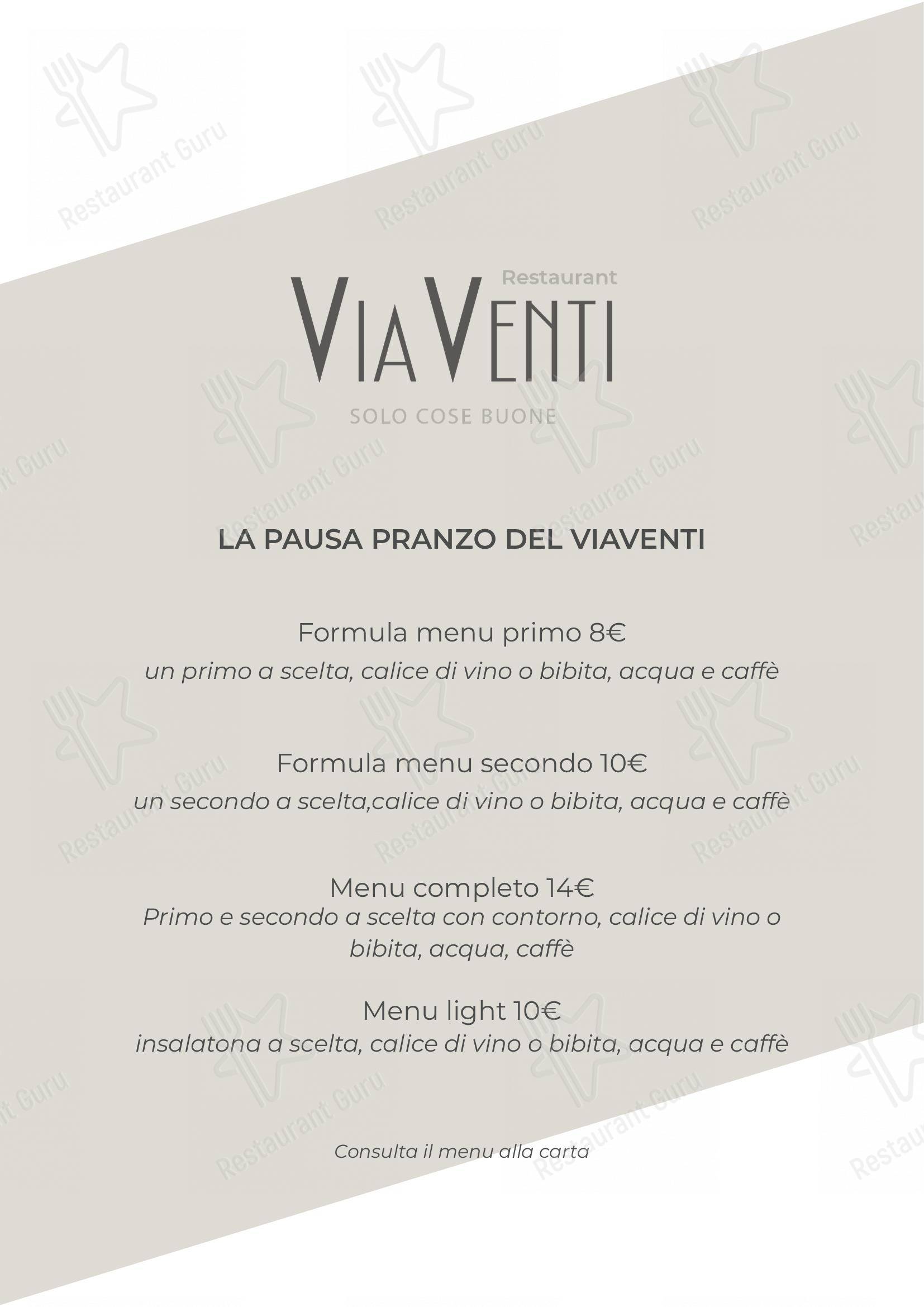 Menu per Restaurant ViaVenti in Muggiò