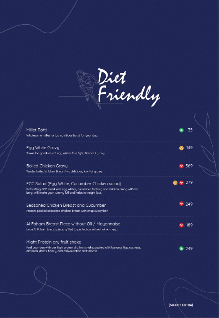 MAZALI RESTAURANT menu