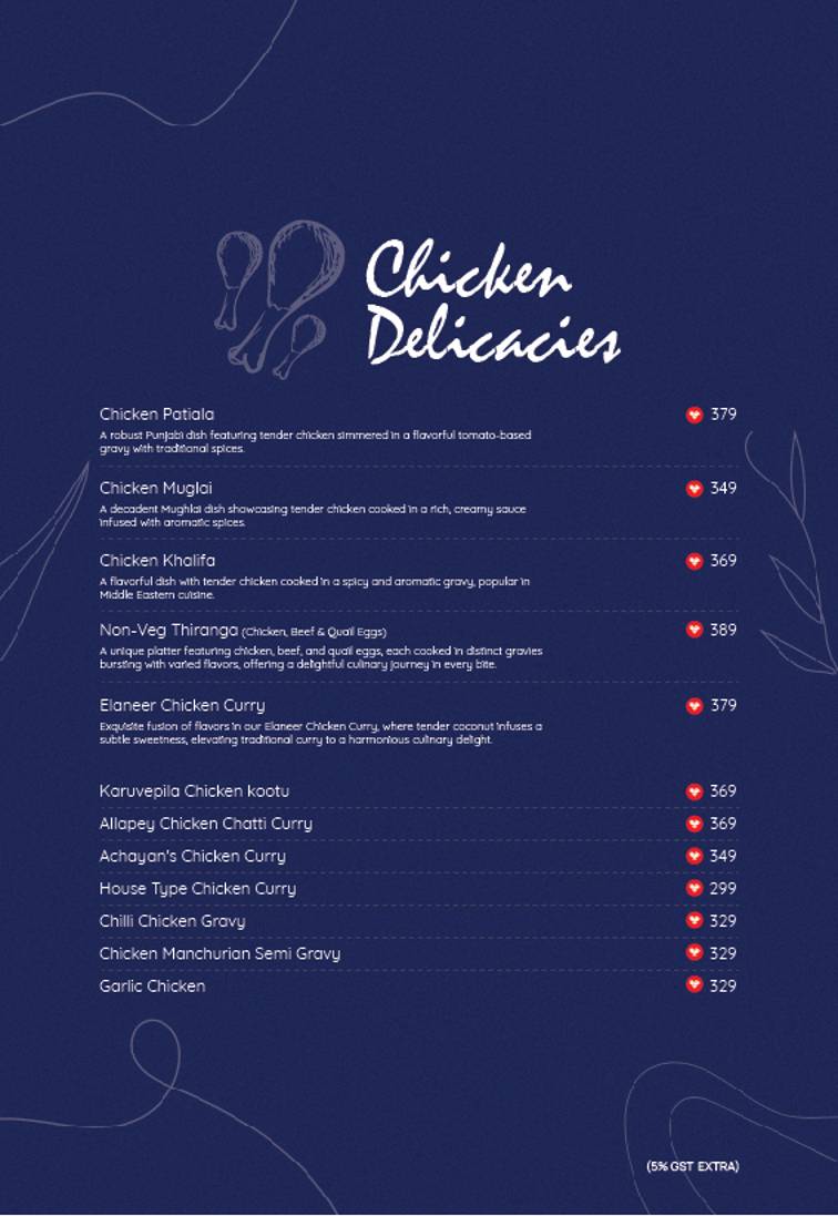 MAZALI RESTAURANT menu