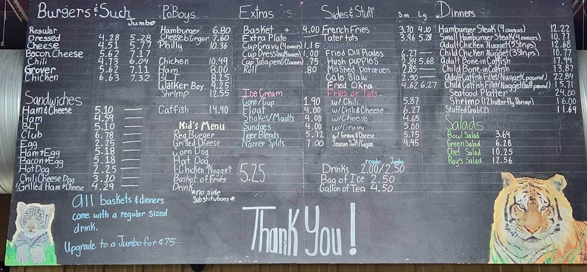 Menu at Walker's Dairy Bar, Laurel