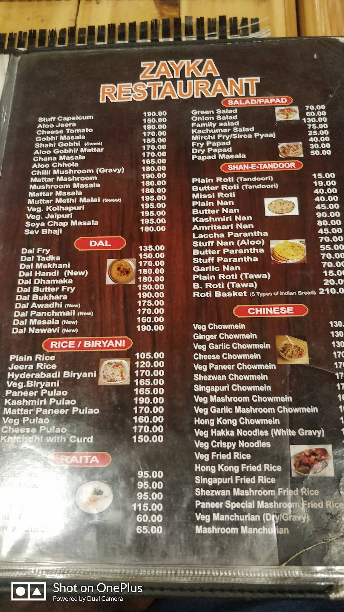 Zayka Fast Food & Restaurant menu