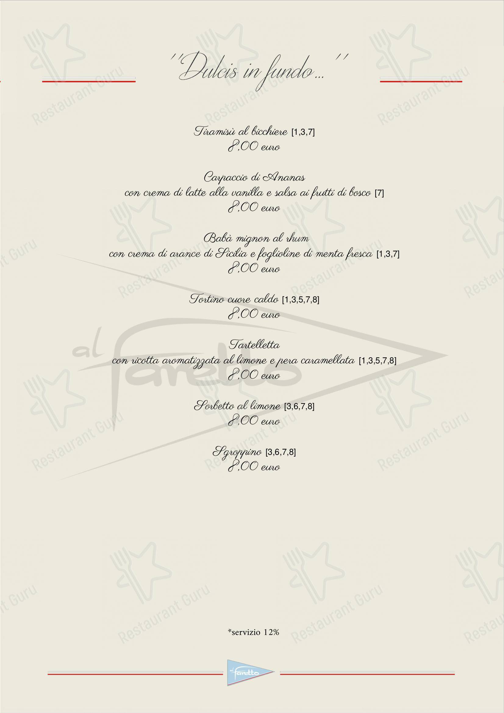 Menu di al Faretto - Terrazza sul mare - Основное меню