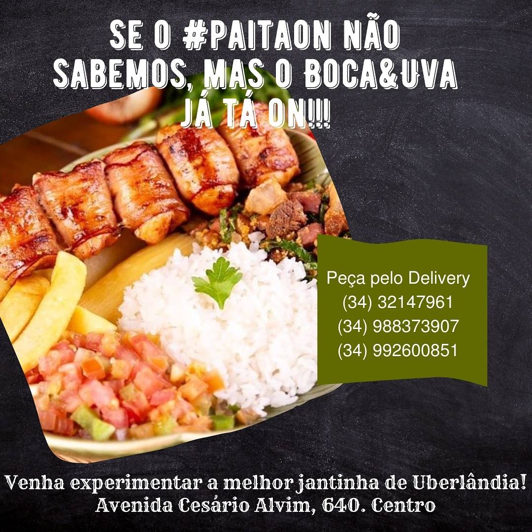 Restaurante Boca e Uva cardápio