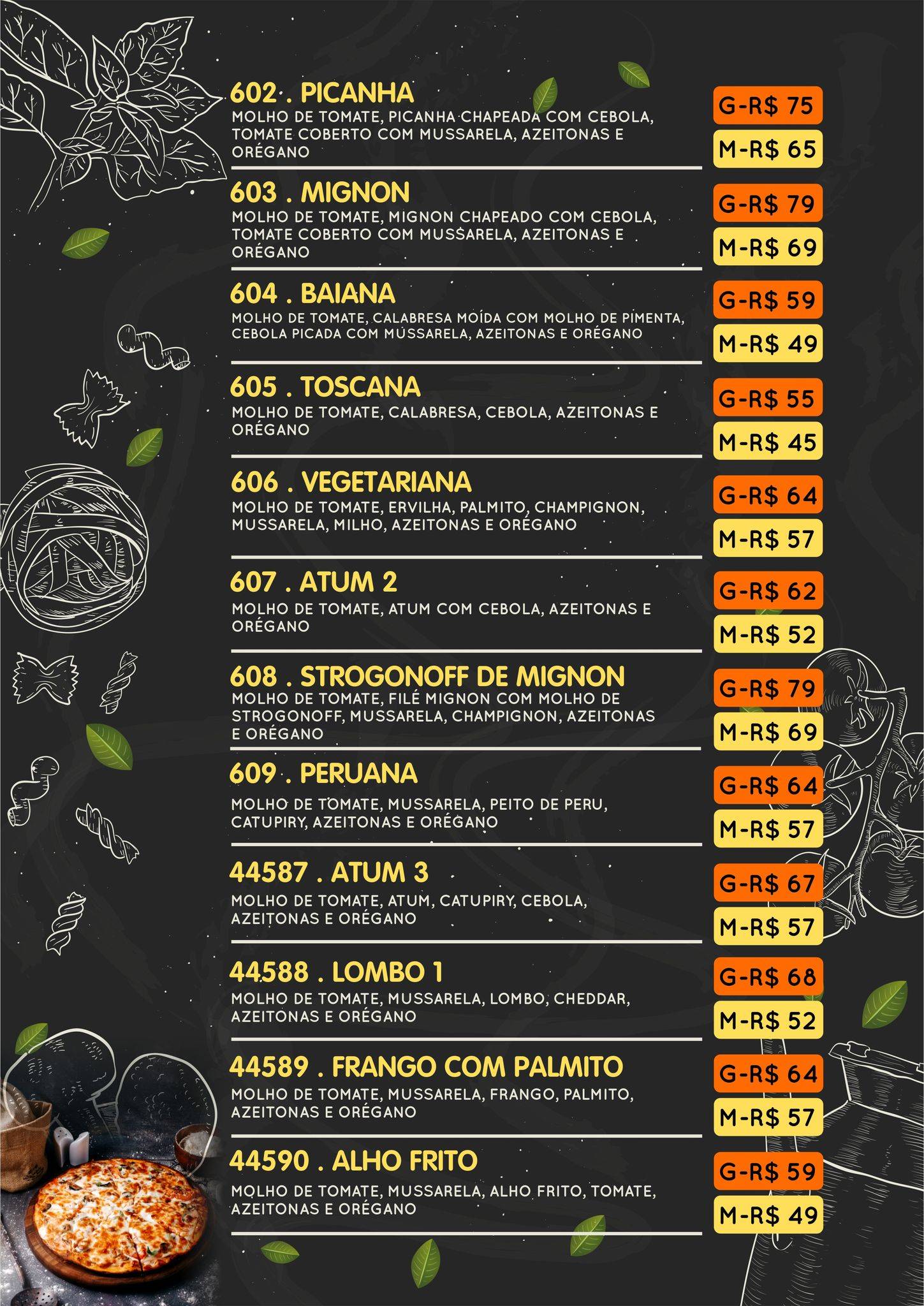 Restaurante, Choperia e Pizzaria Fênix cardápio