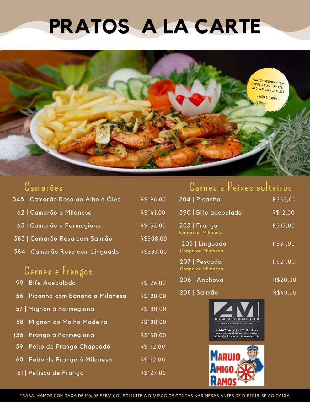 Restaurante Deck 66 cardápio