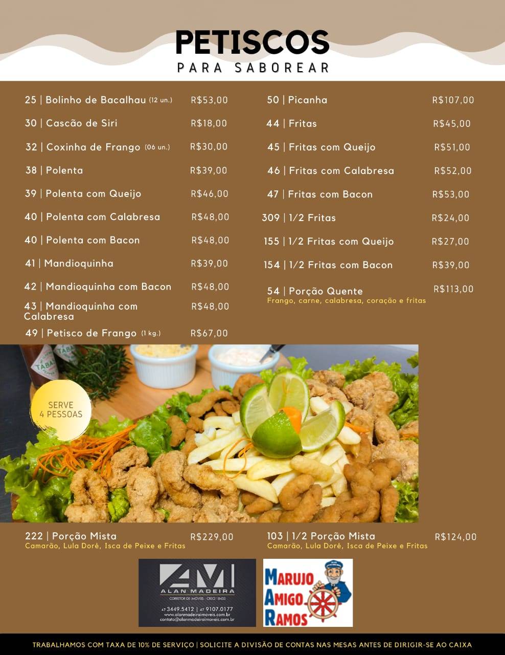 Restaurante Deck 66 cardápio