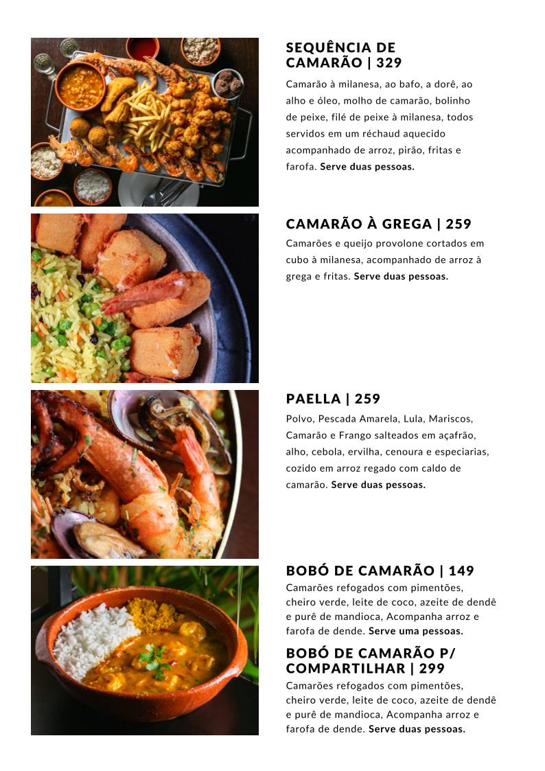 Restaurante Raizes cardápio