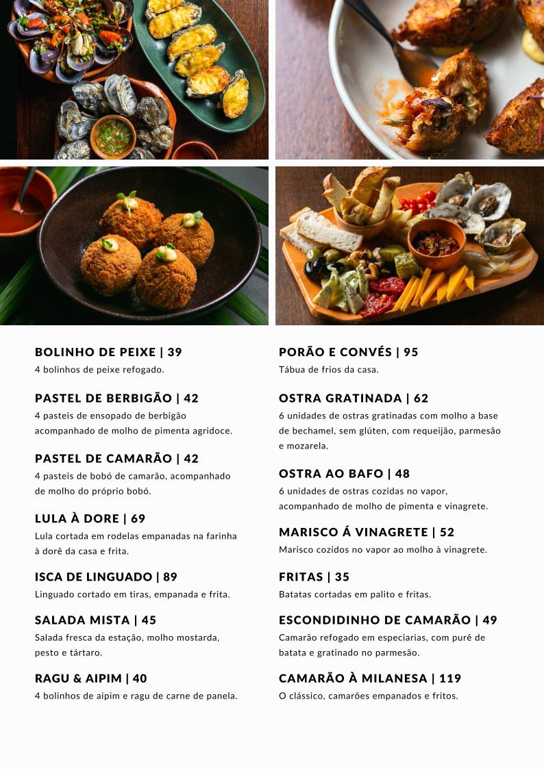 Restaurante Raizes cardápio