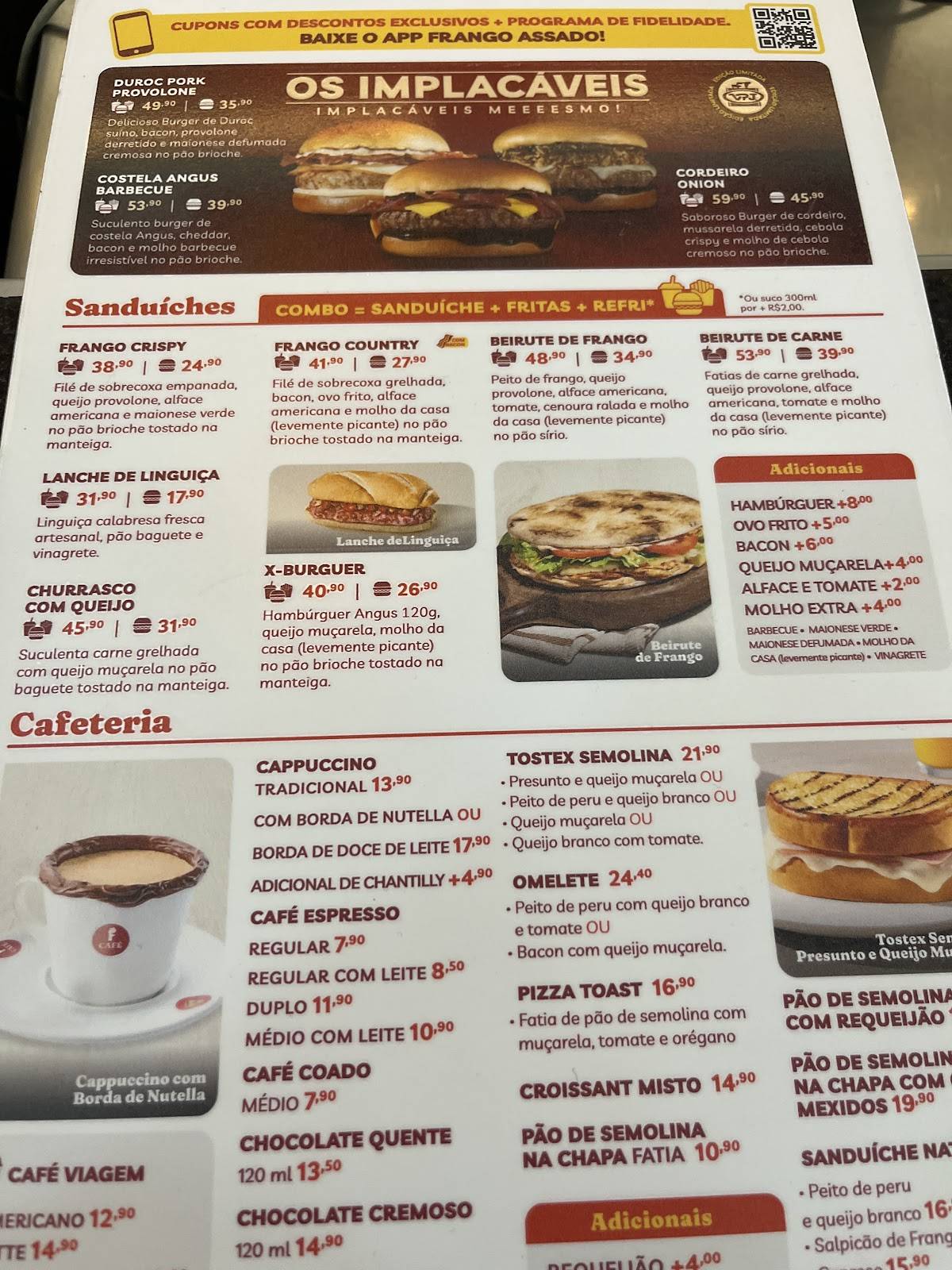 Restaurante Rede Frango Assado - Cajamar cardápio