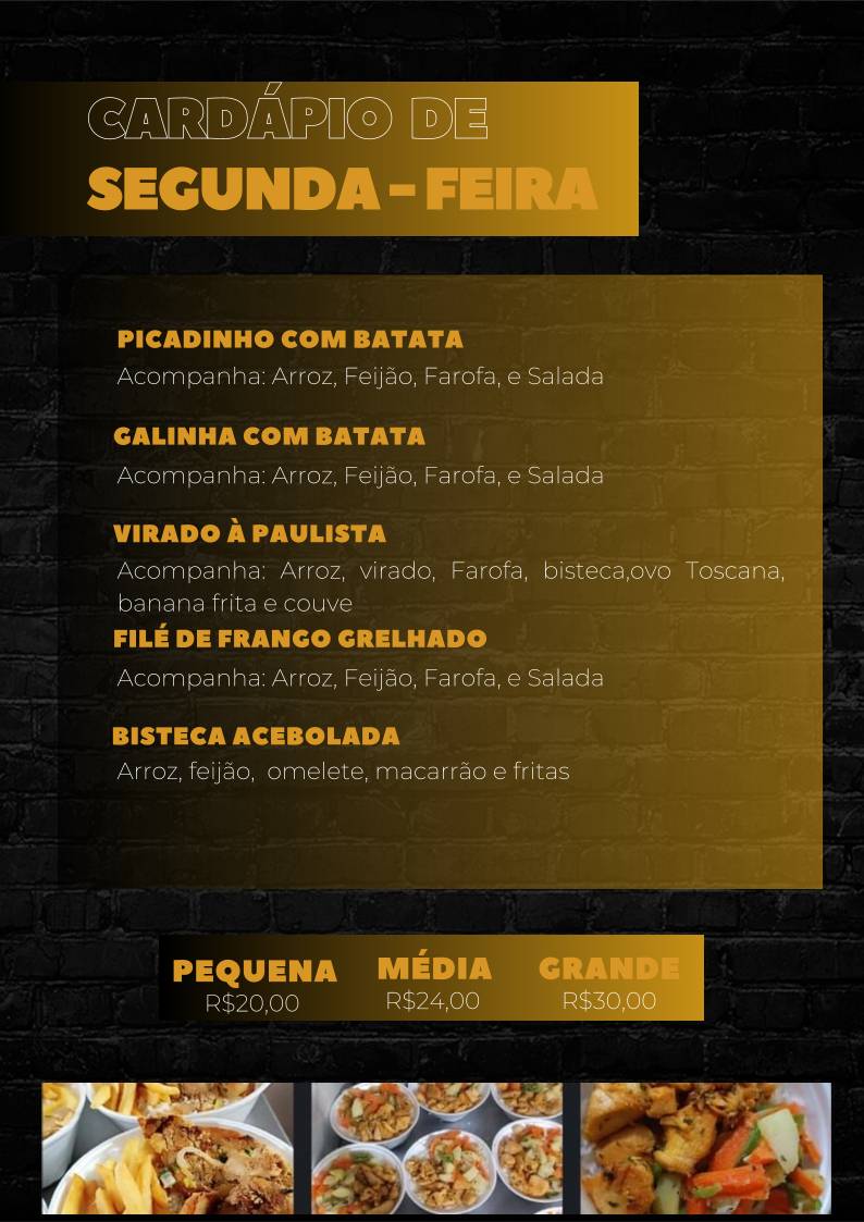 Restaurante Sol - Loja 2 cardápio