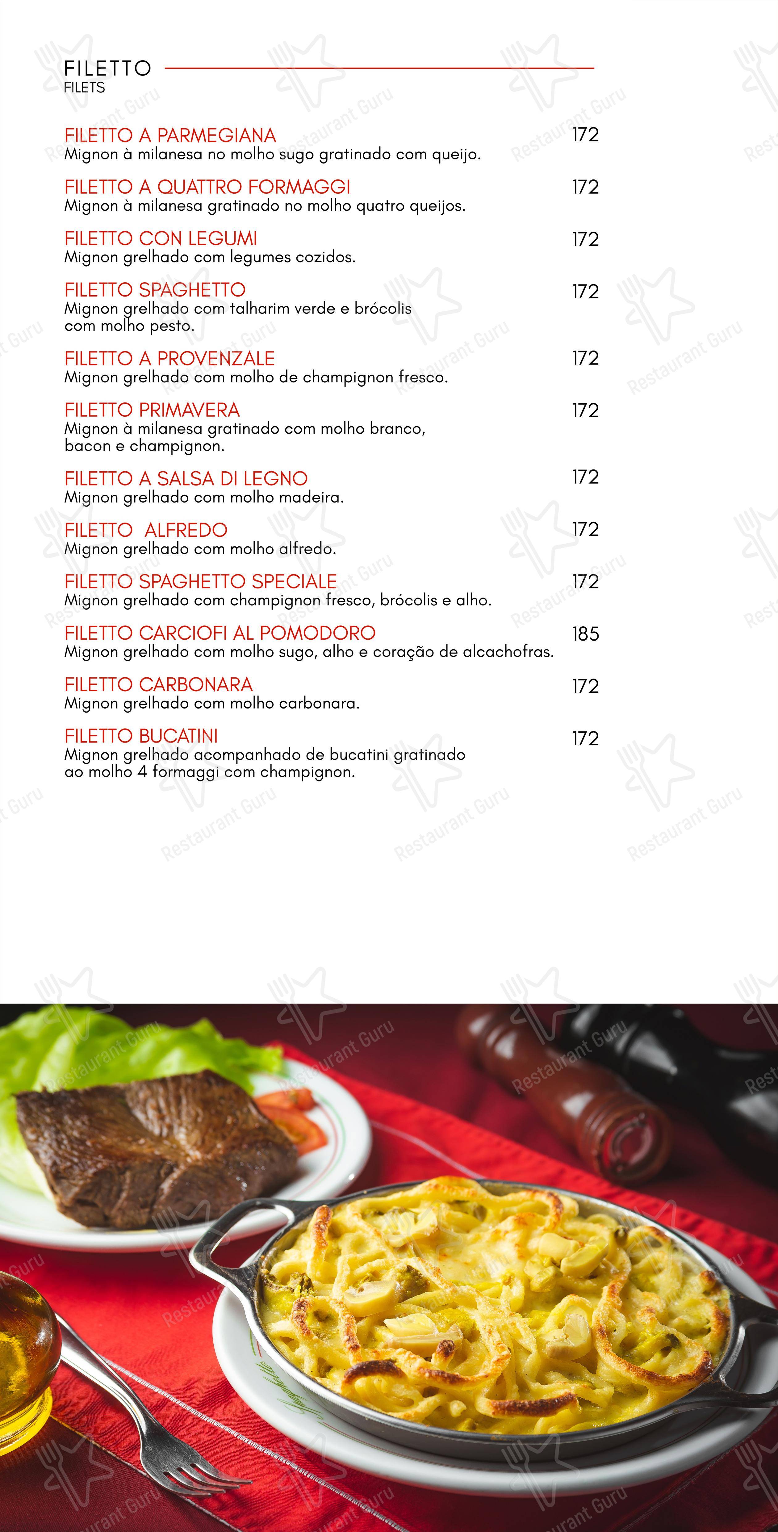 Menu para Restaurante Spaghetto em Curitiba