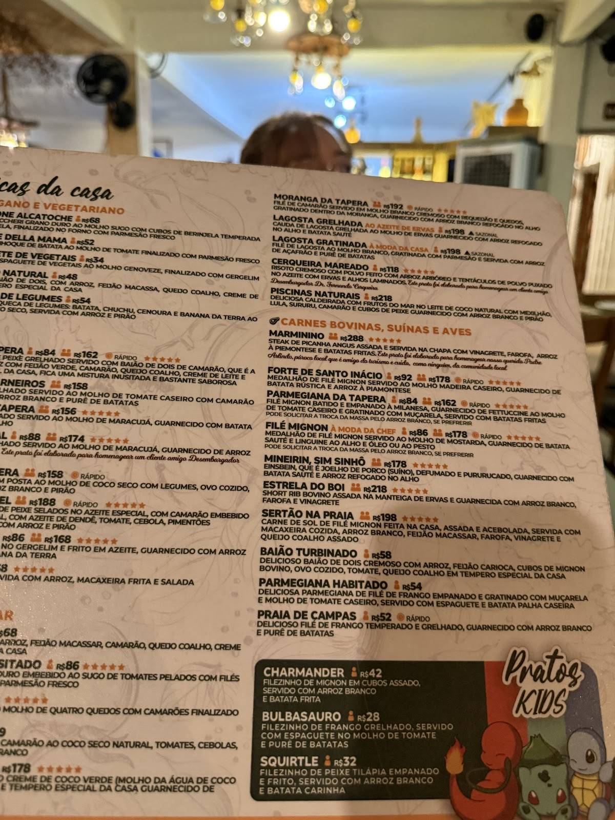 Restaurante Tapera do Sabor cardápio
