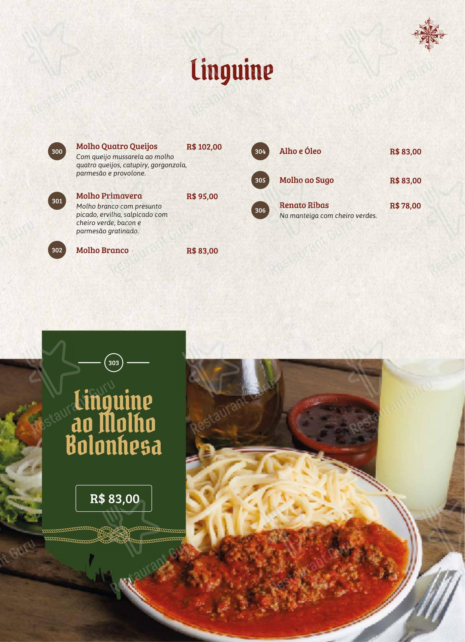 Menu bar para Restaurante Tortuga em Curitiba