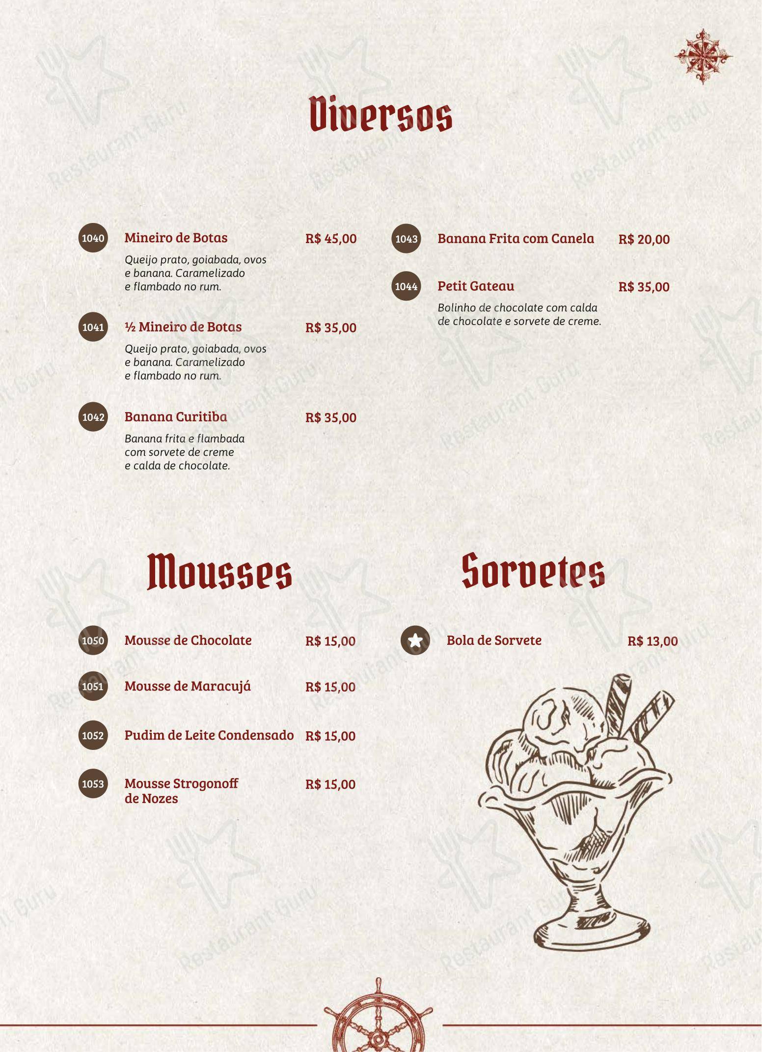 Restaurante Tortuga em Curitiba - Menu bar