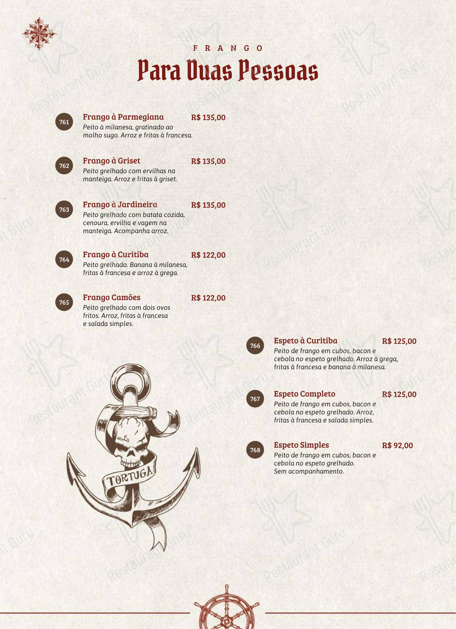 Menu bar para Restaurante Tortuga em Curitiba