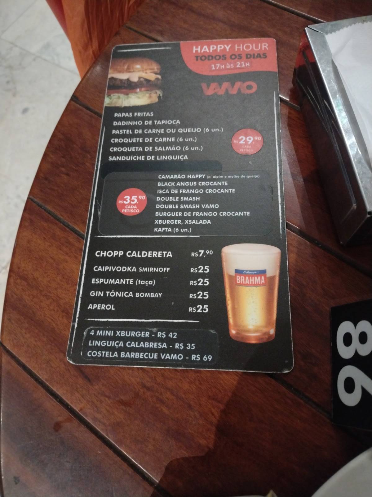 Restaurante Vamo cardápio
