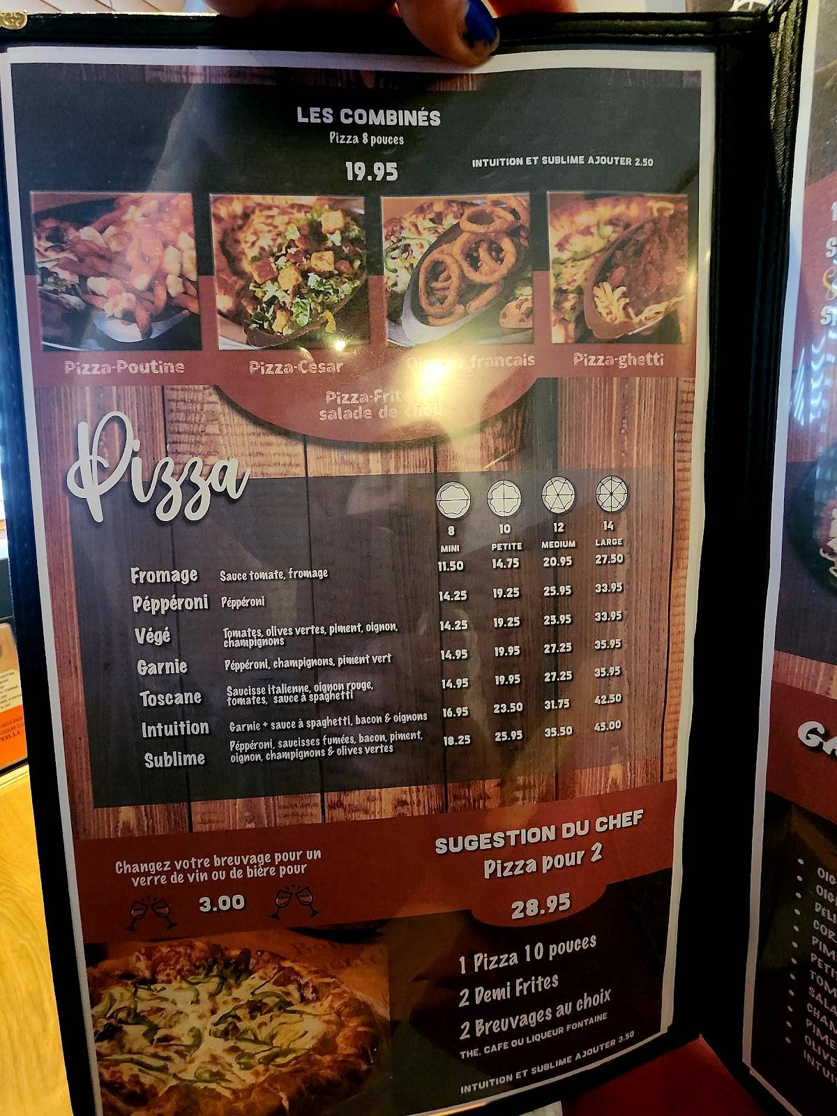Menu de Resto L'intuition
