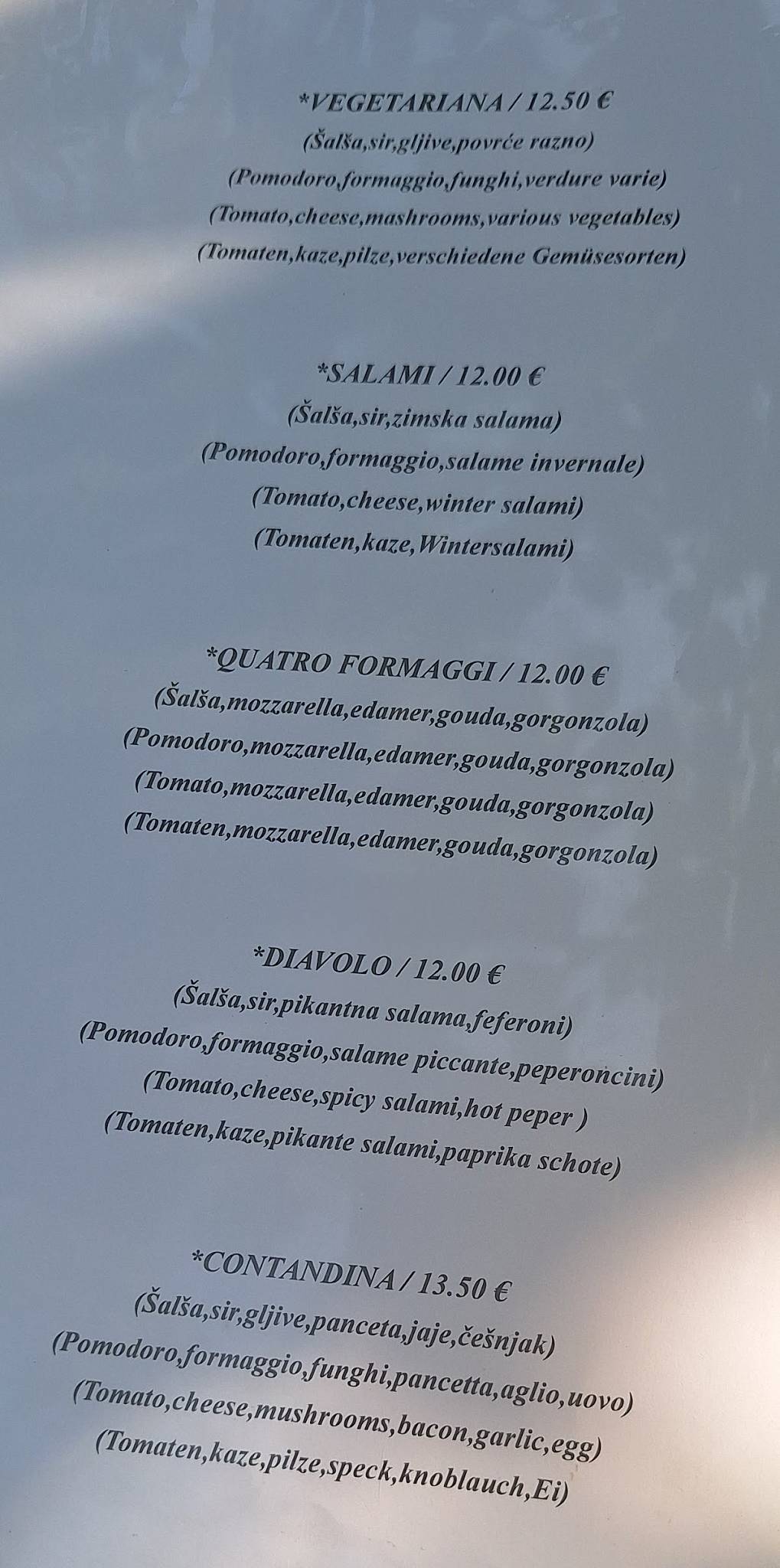 Menu di Restoran MASLINA 