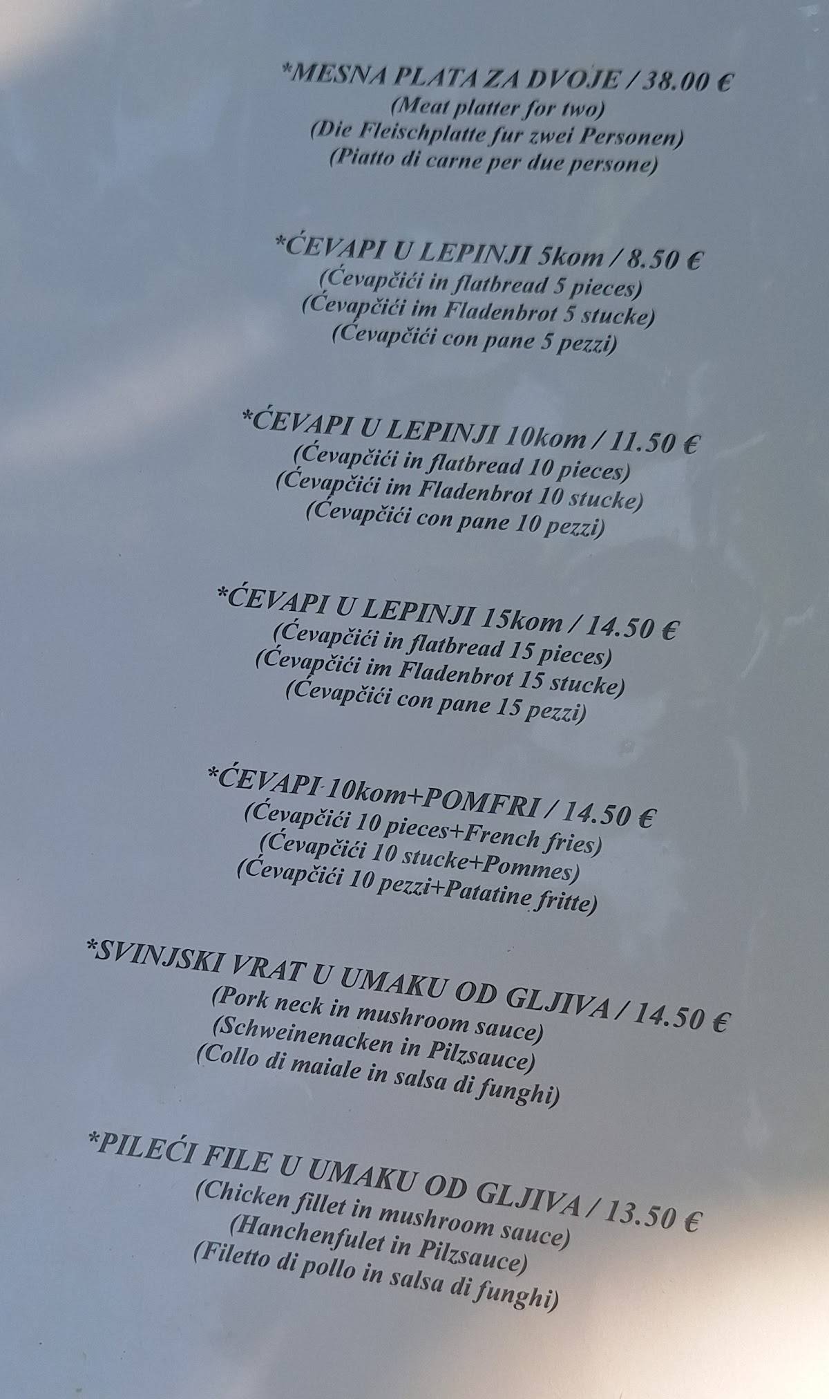 Menu di Restoran MASLINA 