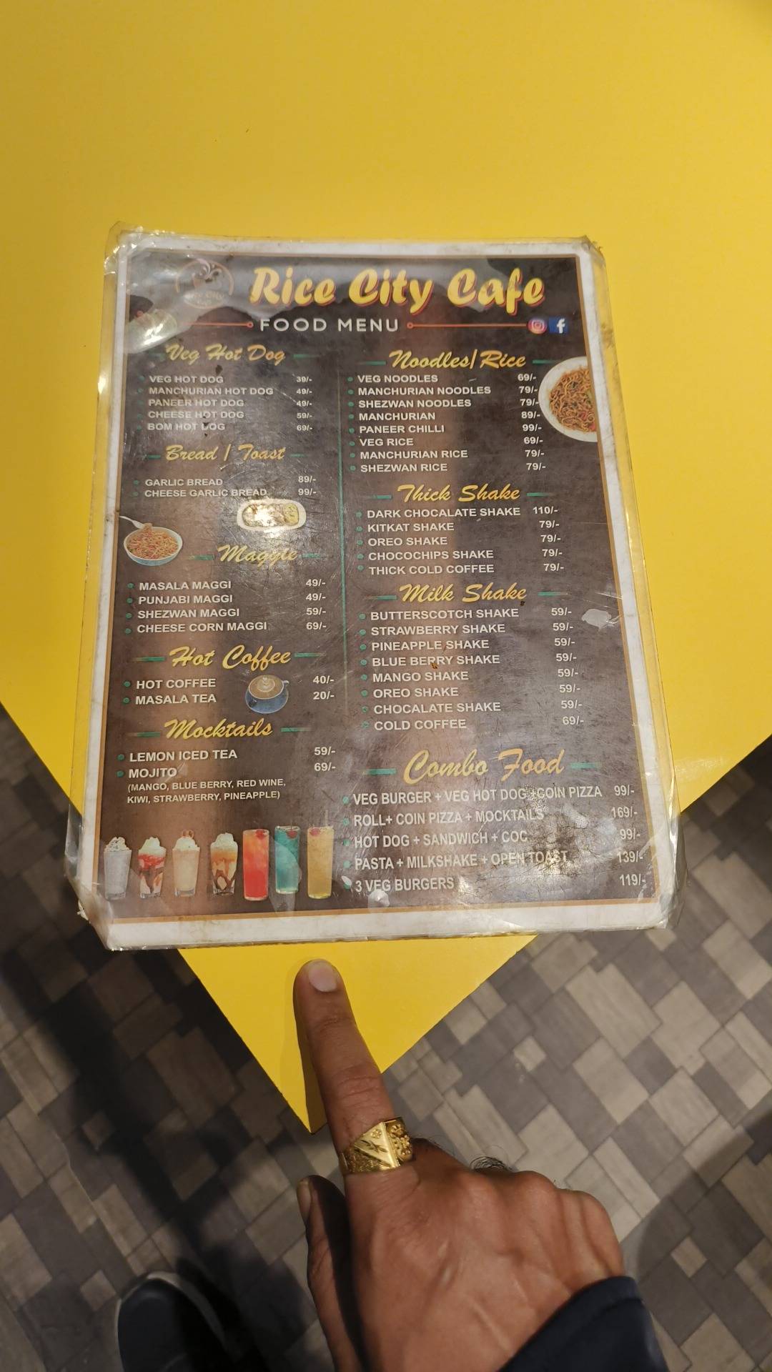 Rice city cafe menu
