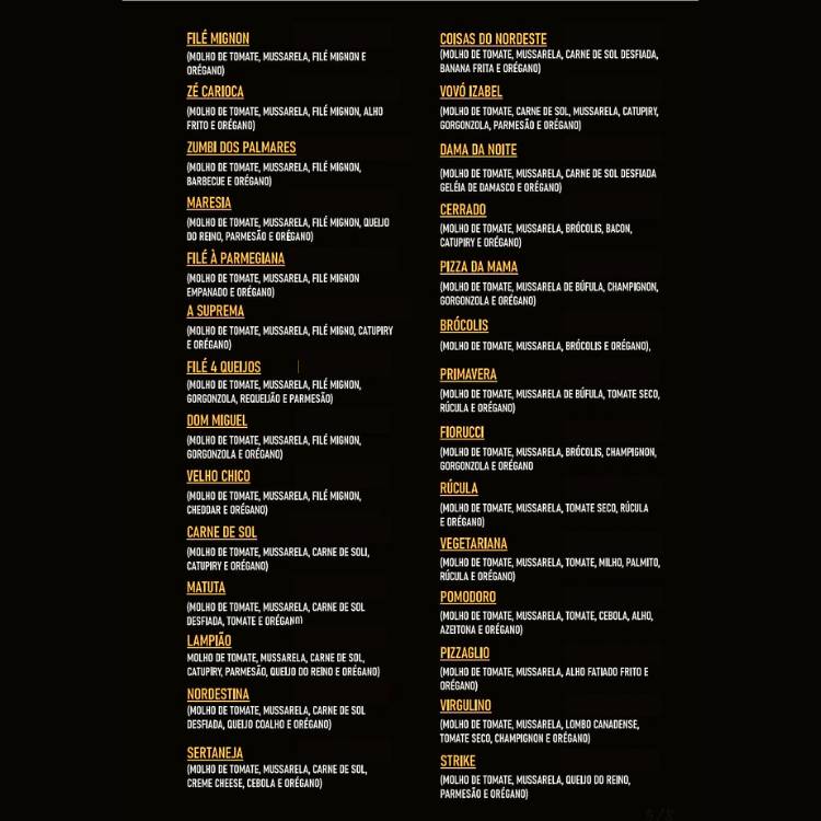 Rimini Pizzaria e Restaurante Praia do Francês cardápio