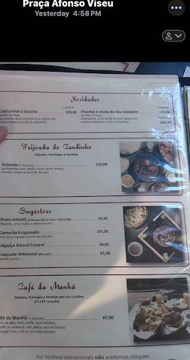 Bar da Pracinha cardápio