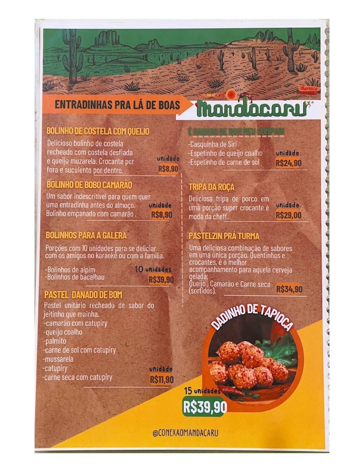 Conexão Mandacaru cardápio