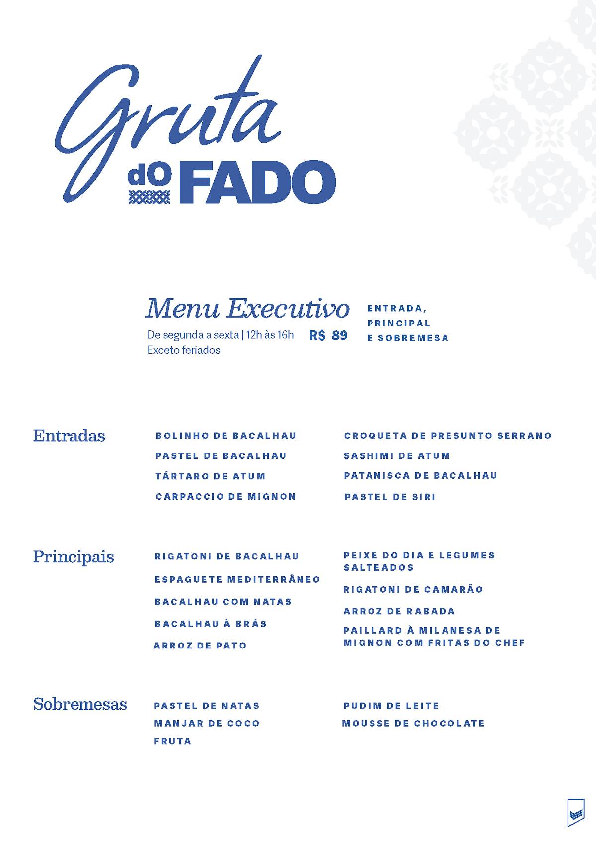 Gruta do Fado: Carnes, Bacalhau, Restaurante Português em Rio de Janeiro cardápio