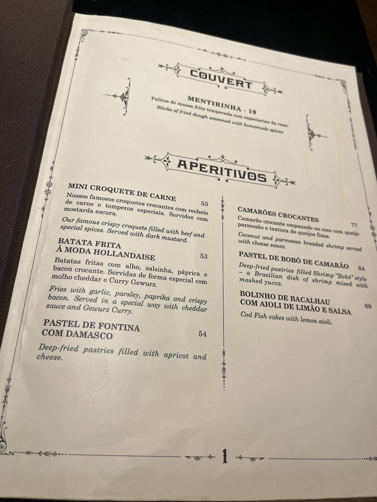 Hollandaise cardápio