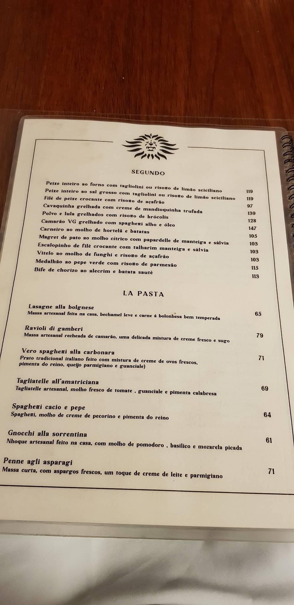 Il Leone Restaurante cardápio