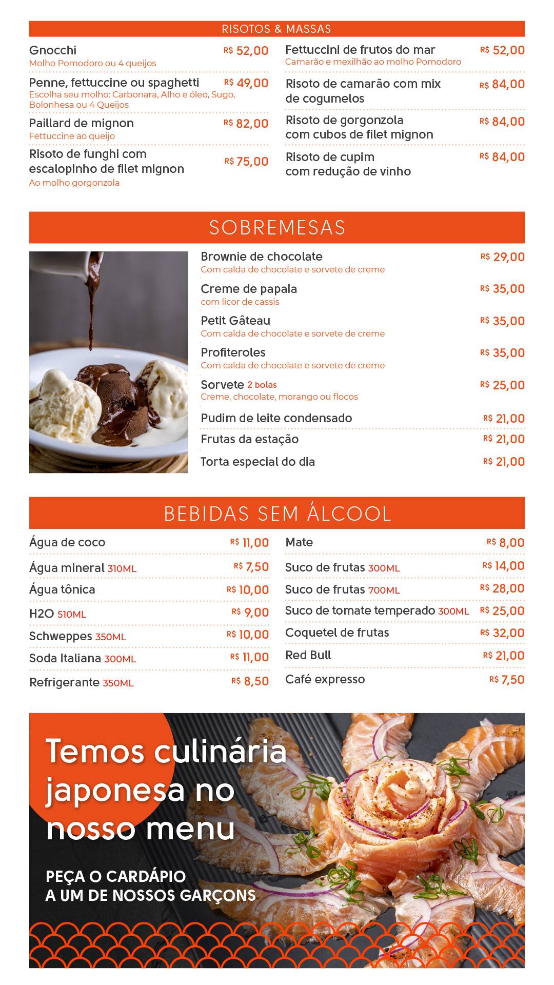 Raro Bar & Grill cardápio