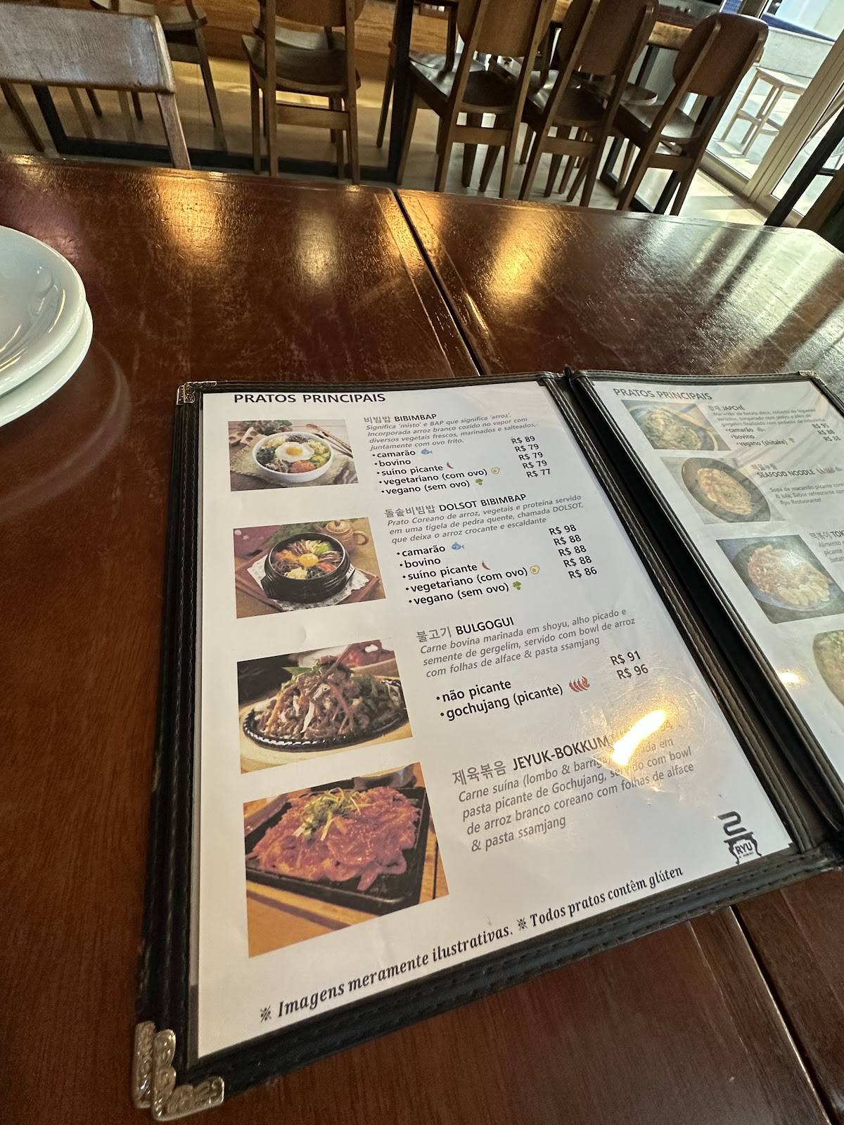 RYU restaurante cardápio