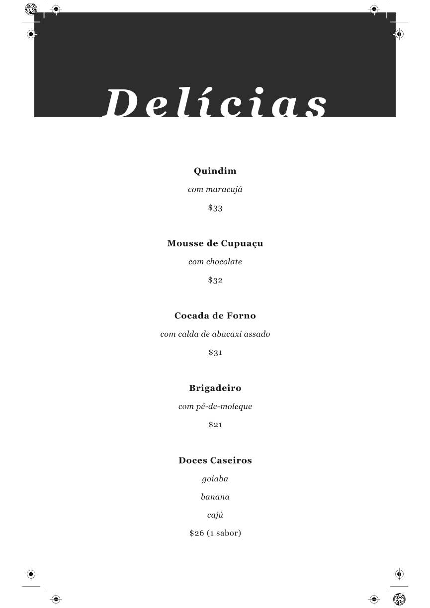 Sabores de Gabriela cardápio