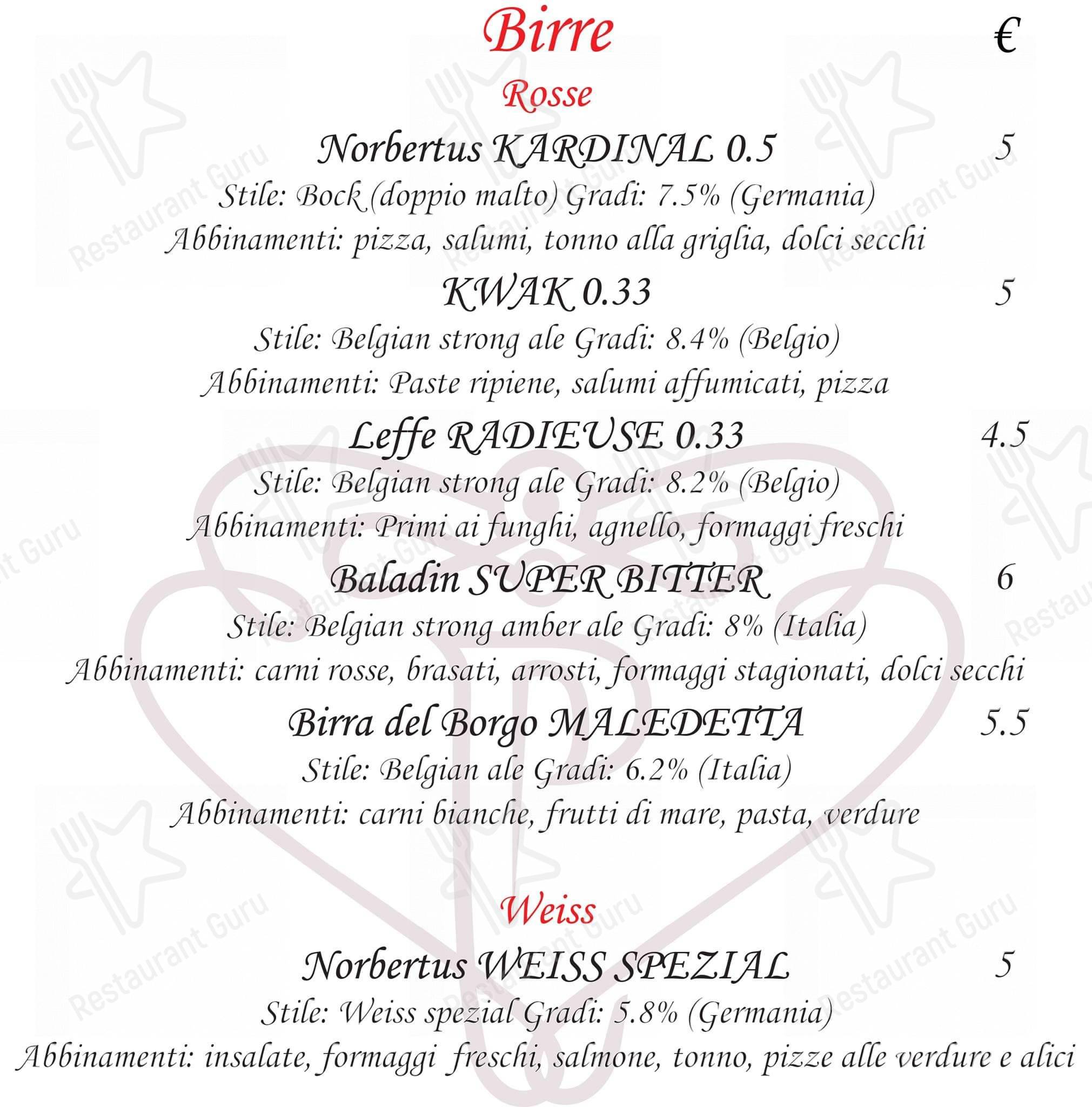 Menu per Ristorante Pizzeria La Pergola ristorante