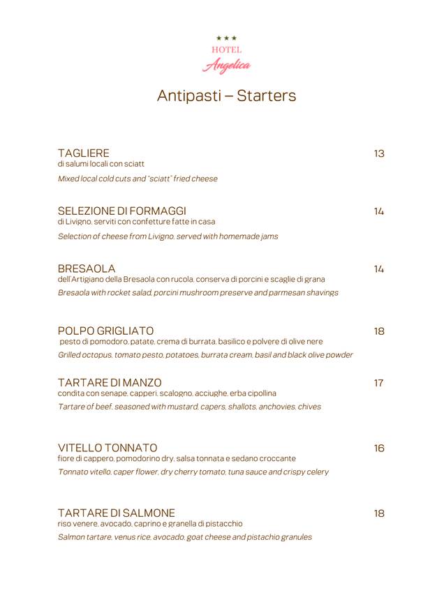 Menu di Ristorante Angelica 