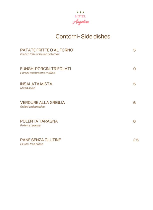 Menu di Ristorante Angelica 