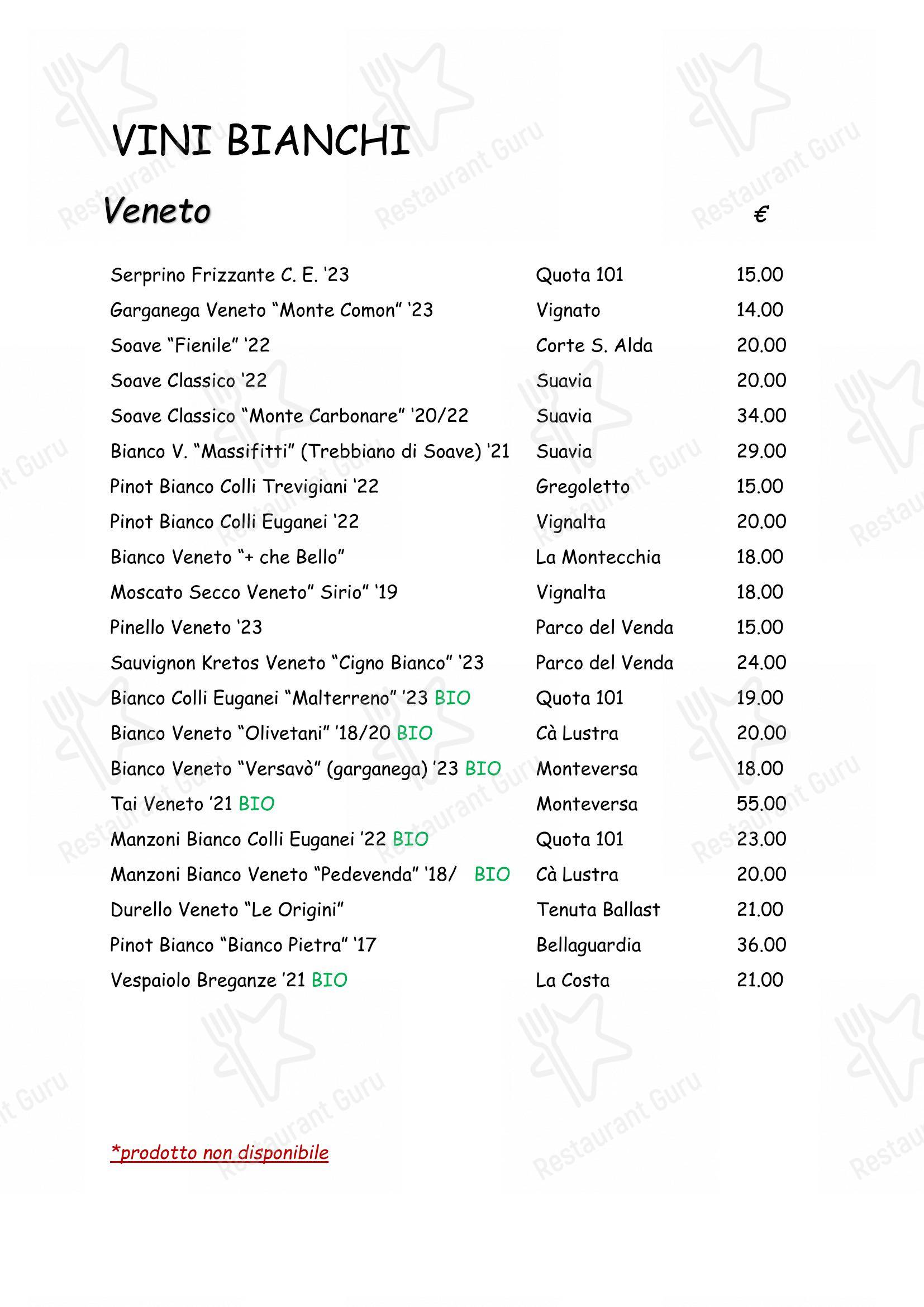 菜单 per Ristorante Antica Trattoria al Bosco in Saonara