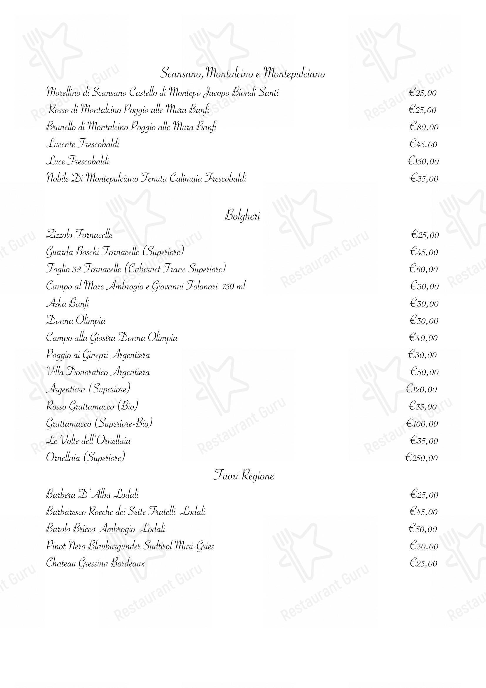 Ristorante Arginvecchio in Capezzano Pianore - Menu bar