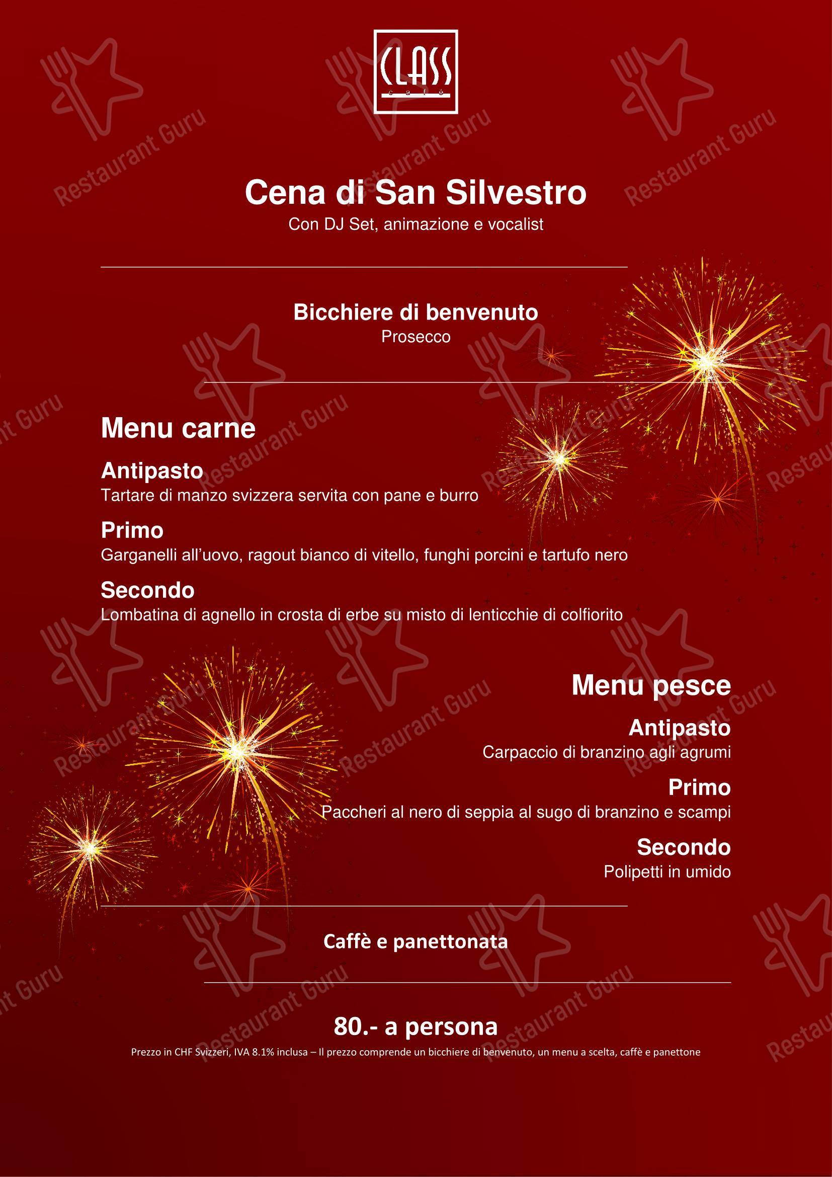 Menu di Ristorante Bar Class - Menu