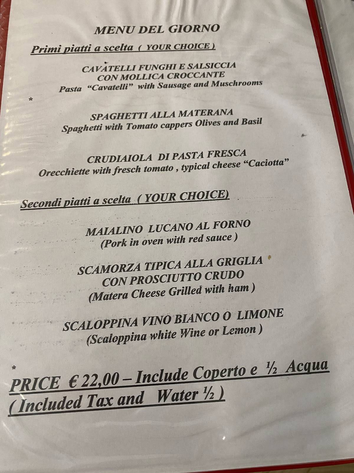 Menu di Ristorante Basilico 