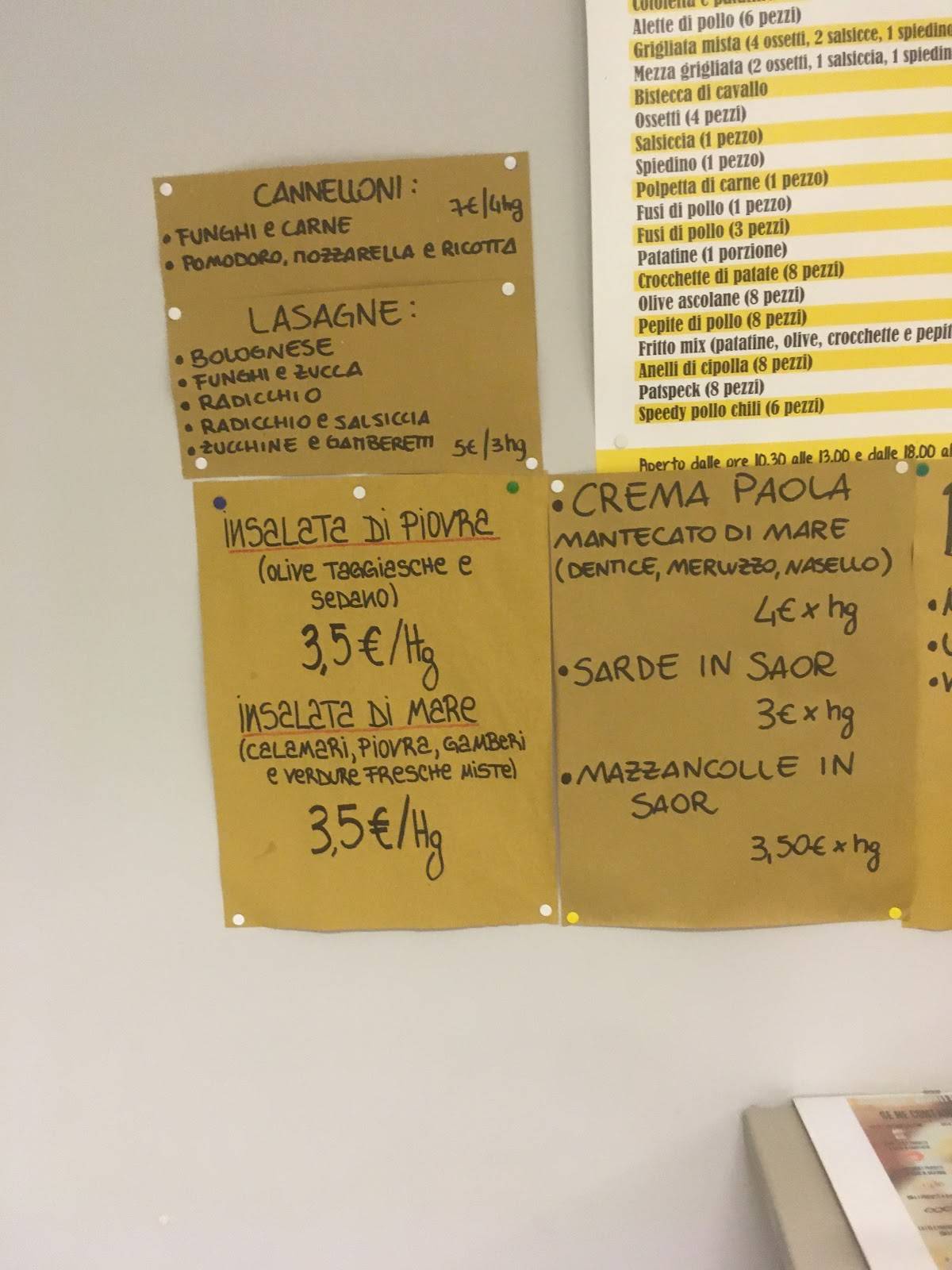 Menu di Ristorante Belvedere 