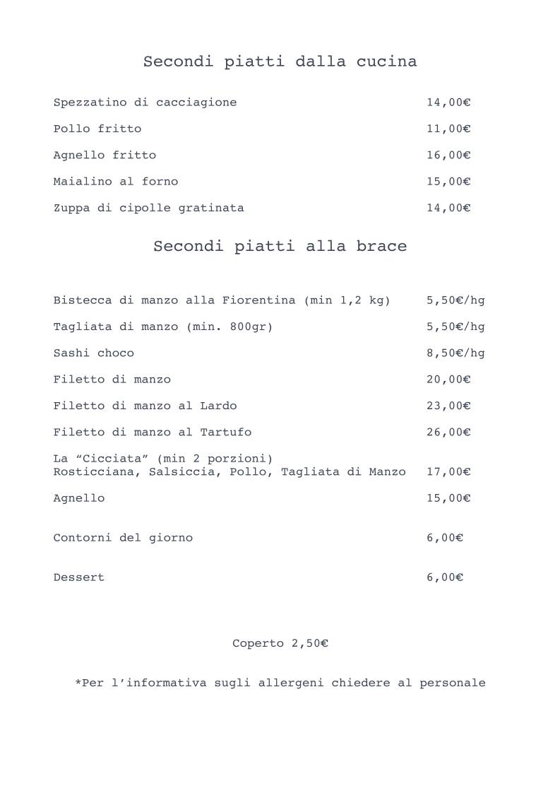 Menu di Ristorante Bernardone 