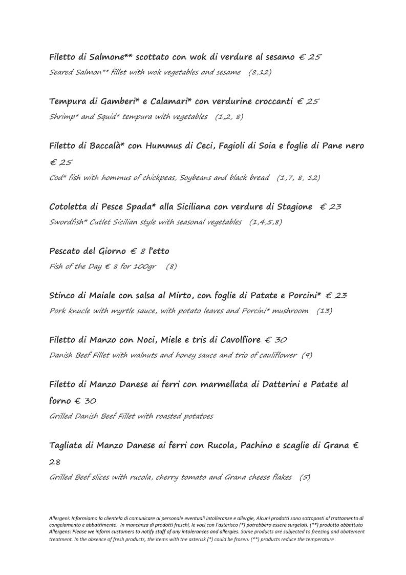 Menu di Ristorante Cotto - Dharma Group 