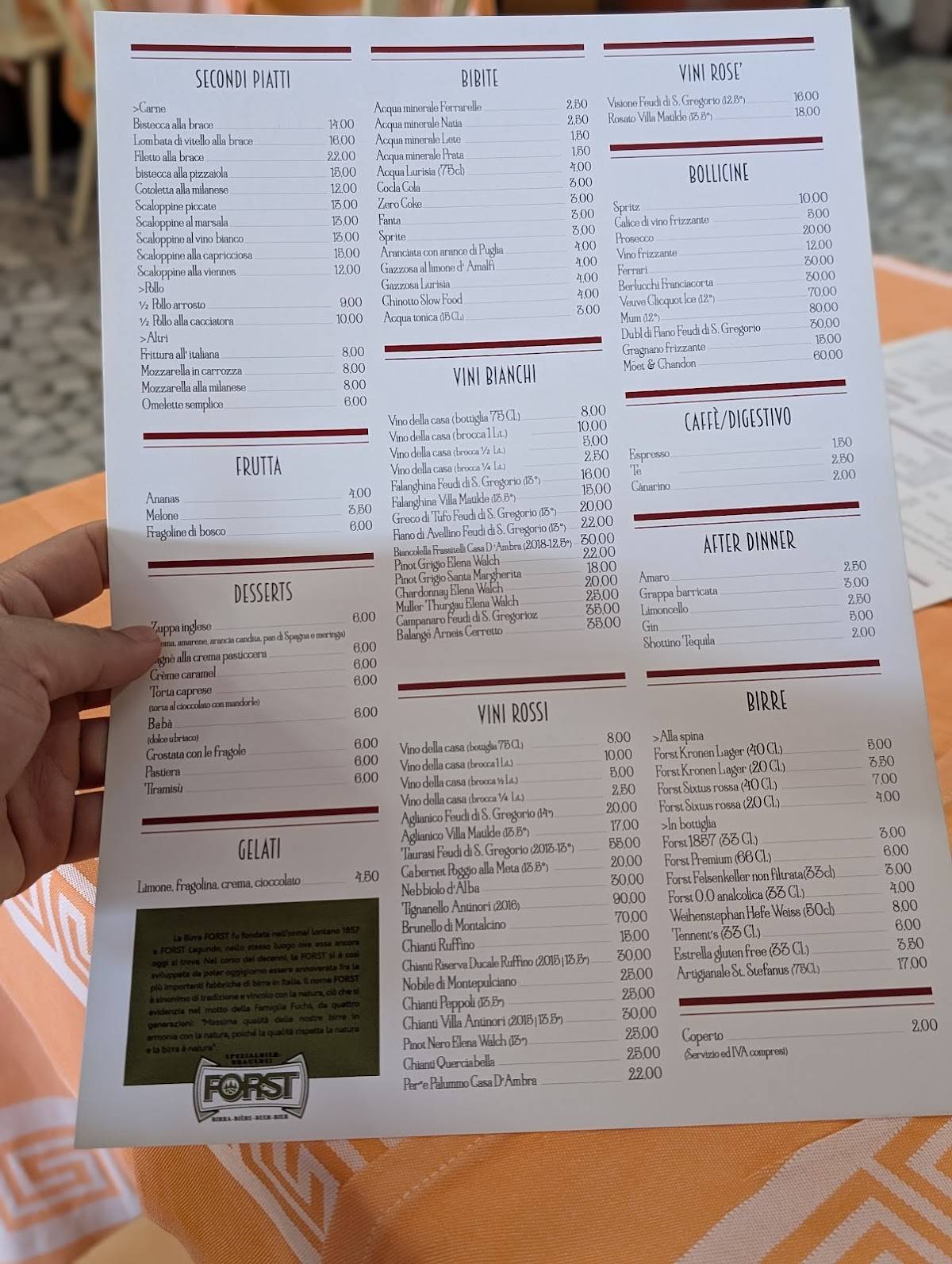 Menu di Ristorante Da Ettore 