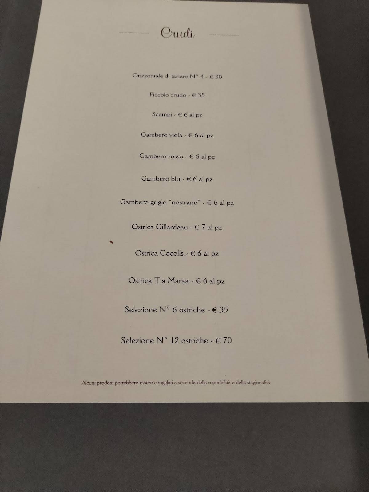 Menu di Ristorante Da Matteo 