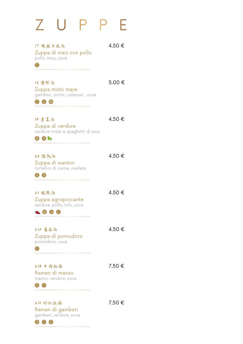 Menu di Ristorante Drago D'oro 