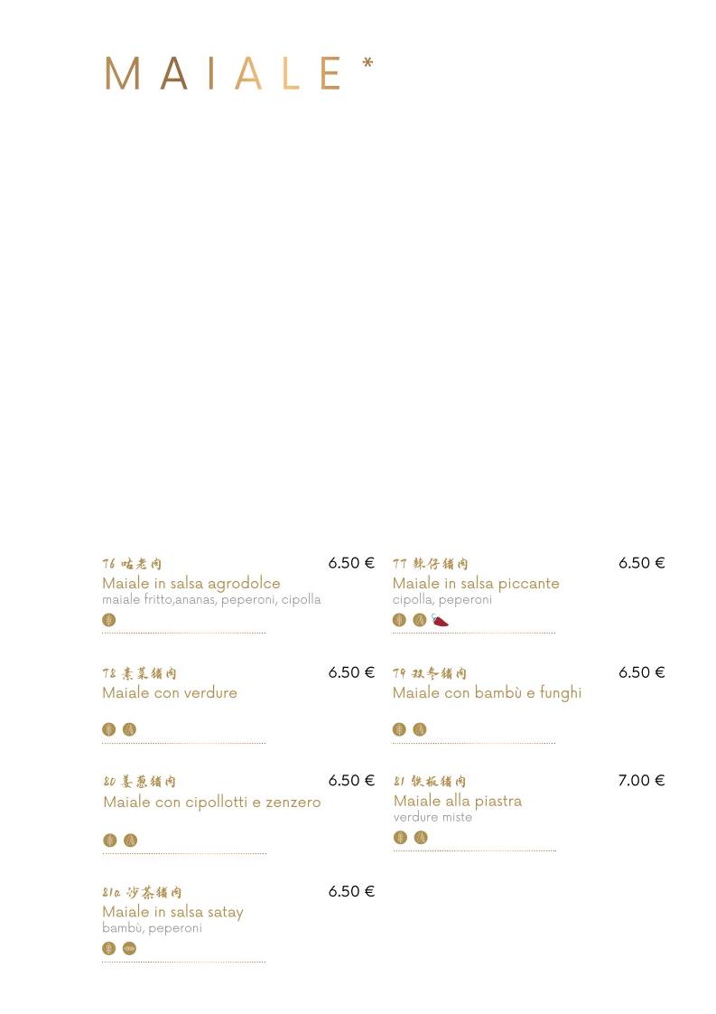 Menu di Ristorante Drago D'oro 