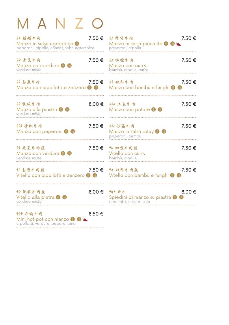 Menu di Ristorante Drago D'oro 